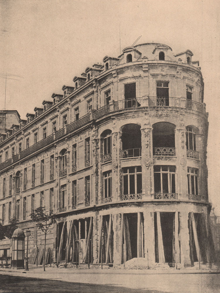 PARIS COMMUNE 1871. Magasins Réunis (Place du Château-d'Eau) c1873 old print